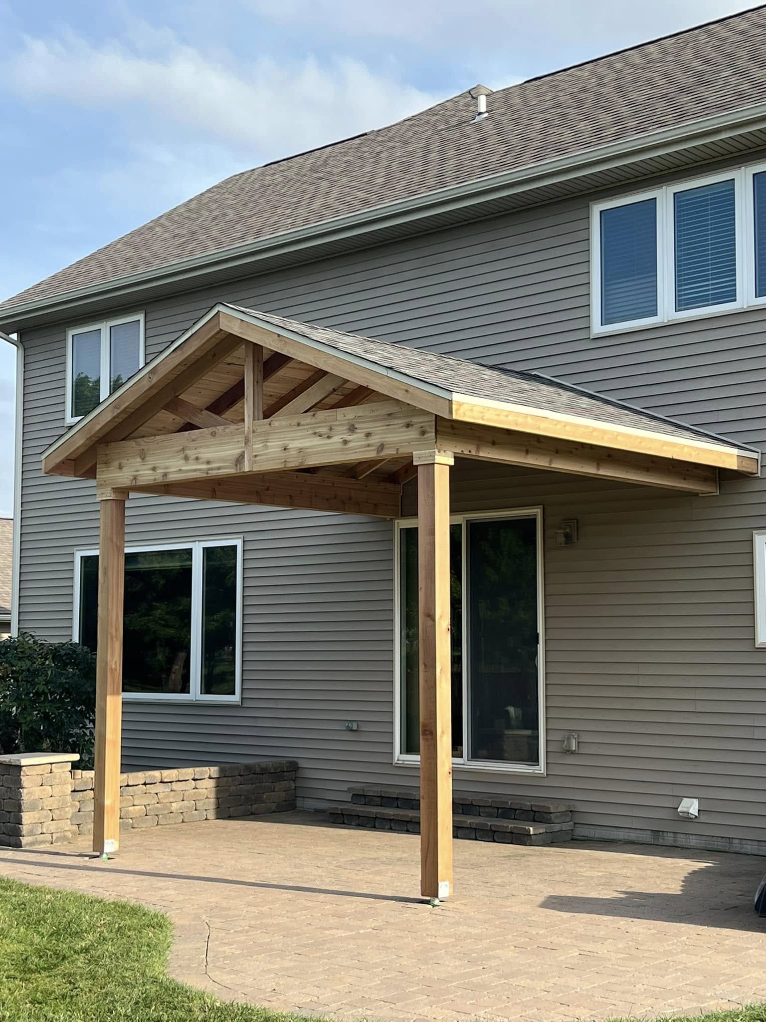 Covered patio gable structure